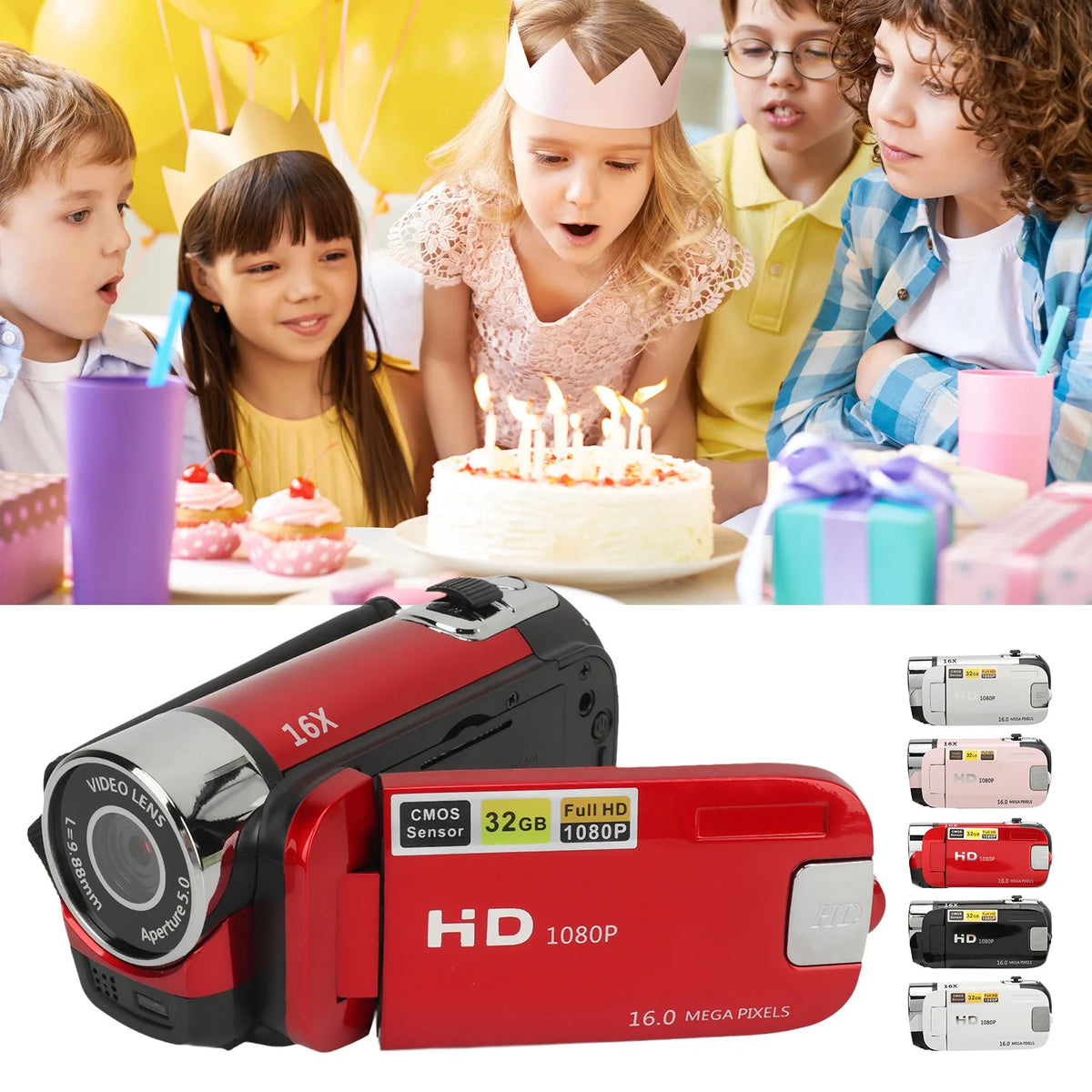 1080P HD Digital Camera With 2.4" Rotating Screen
