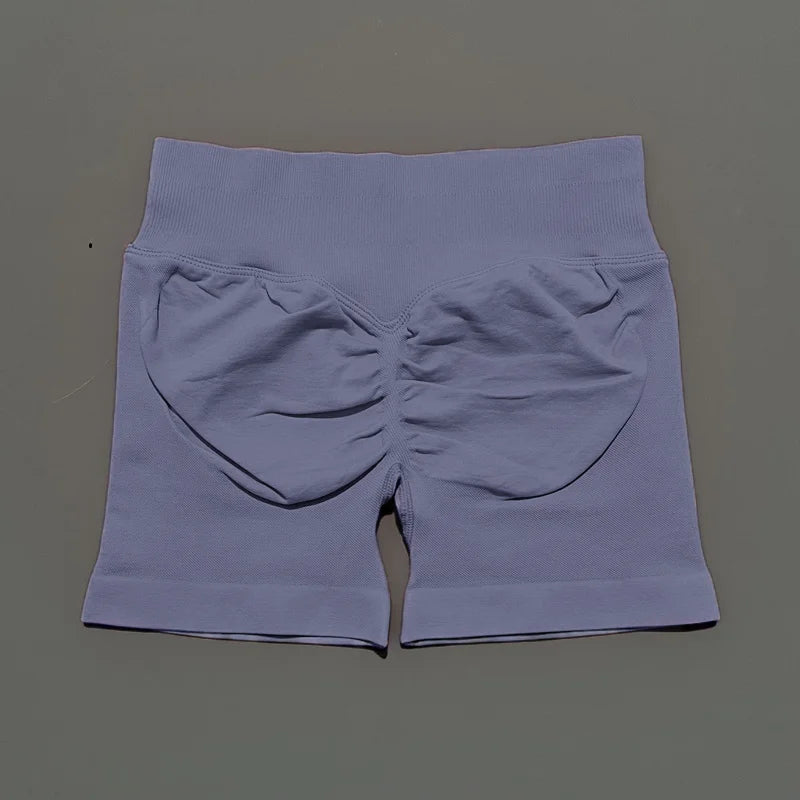 Graphite Gray Color Women’s Seamless Scrunch Butt Yoga Gym Shorts