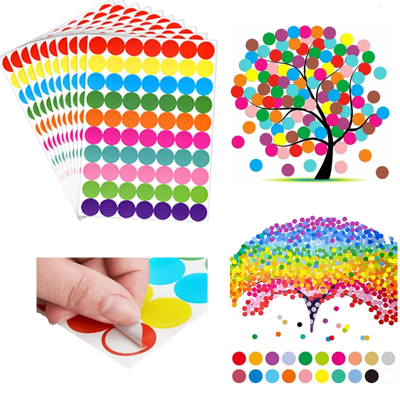 Colorful Dot Sticker Sheets For Crafts And Planning