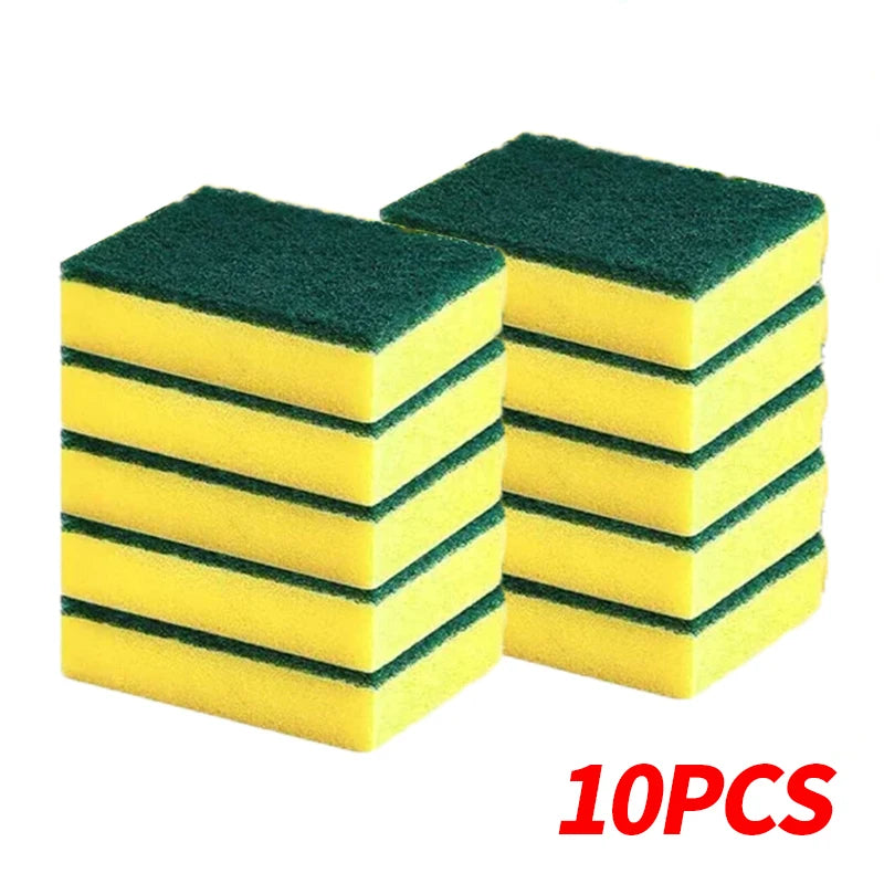 10pcs Color Double-Sided Kitchen Sponge Scrubber For Pots And Dishes