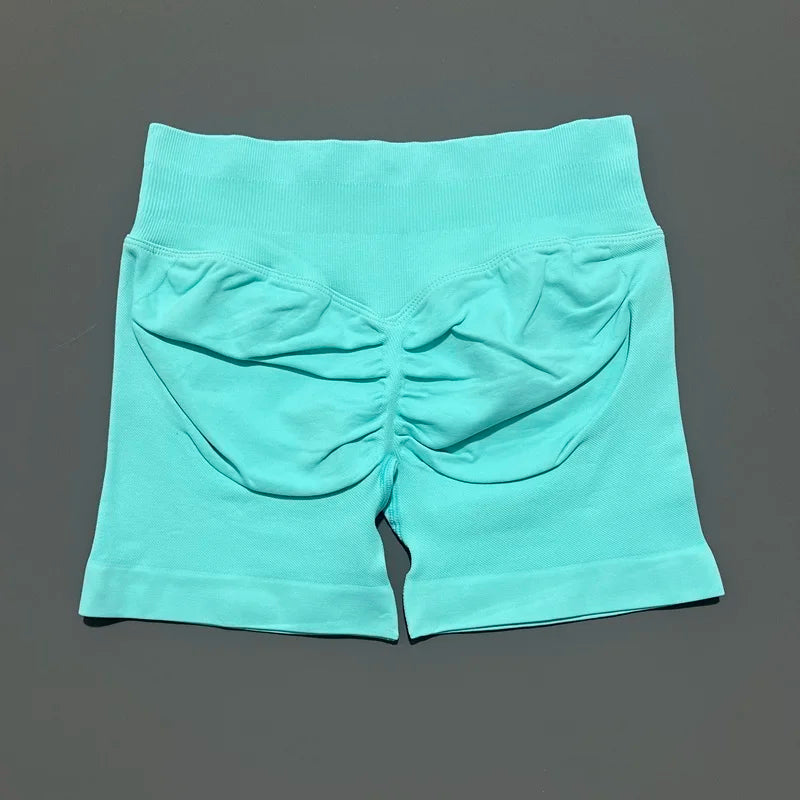Mint Green Color Women’s Seamless Scrunch Butt Yoga Gym Shorts