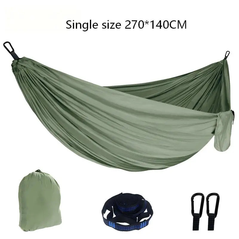 single army green Color Portable Anti-Rollover Camping Hammock for Two