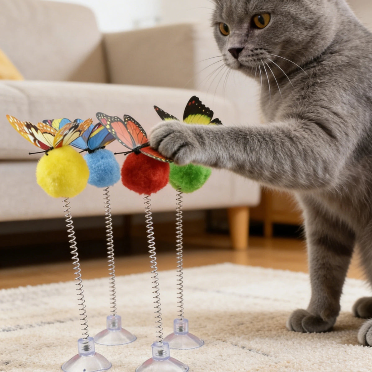 Suction Cup Spring Cat Teaser Toy – Self-Play Boredom Relief