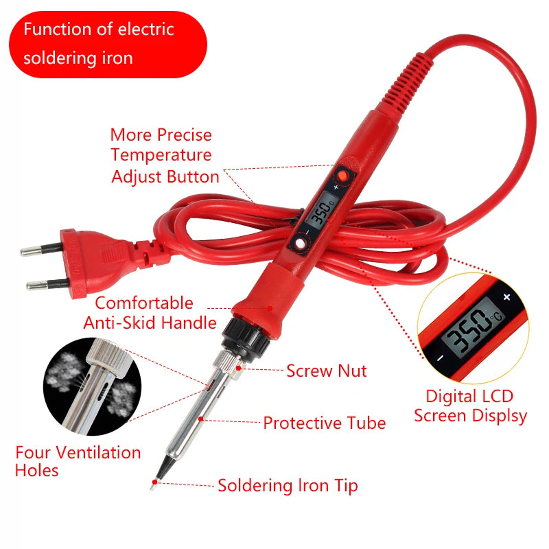 Adjustable Temperature Soldering Iron Kit With Multimeter