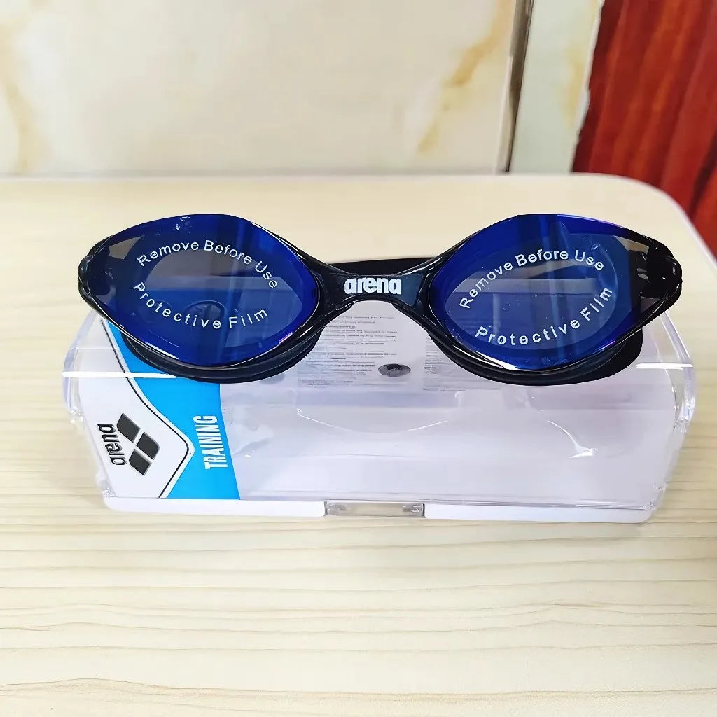 black blue Color Waterproof Anti-Fog Swimming Goggles and Cap Set