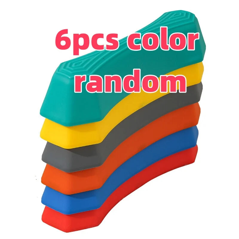 6pcs color random Color Kids Sensory Balance Stepping Stones Bridge Toy