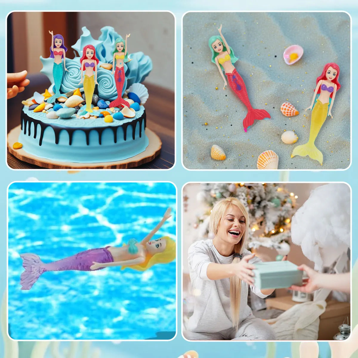 Mermaid Dive Pool Toys Set – Floating Bath Game for Kids