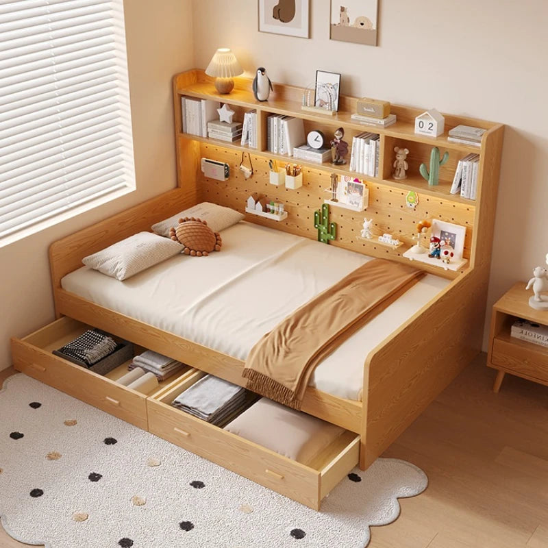 Multifunctional Single Bed With Bookshelf And Storage