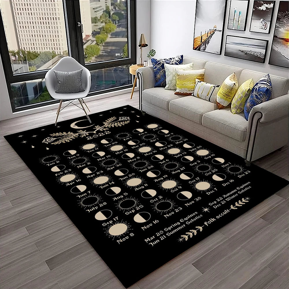 2507291105 Color Gothic Witchcraft Ouija Tarot Non-Slip Printed Area Rug