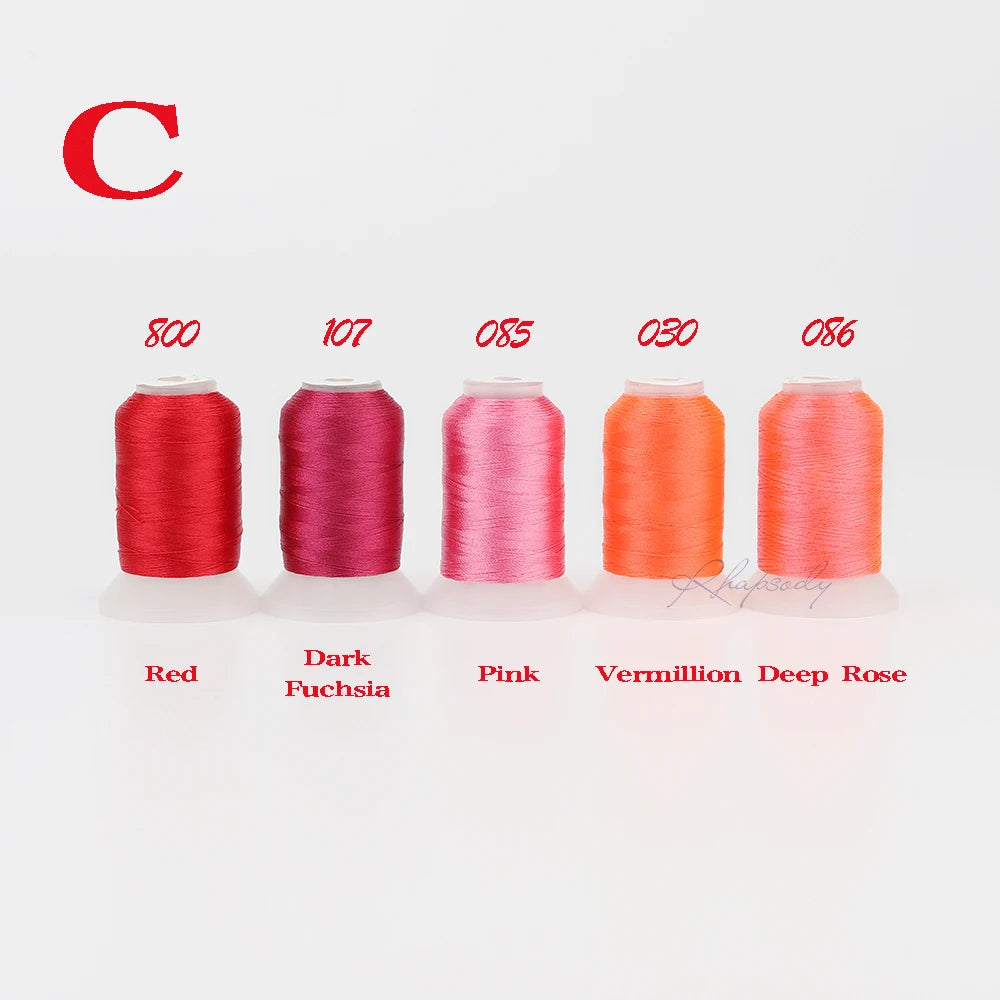 800 107 085 030 086 Color 40wt Polyester Embroidery Thread Set 60 Colors 550 Yards