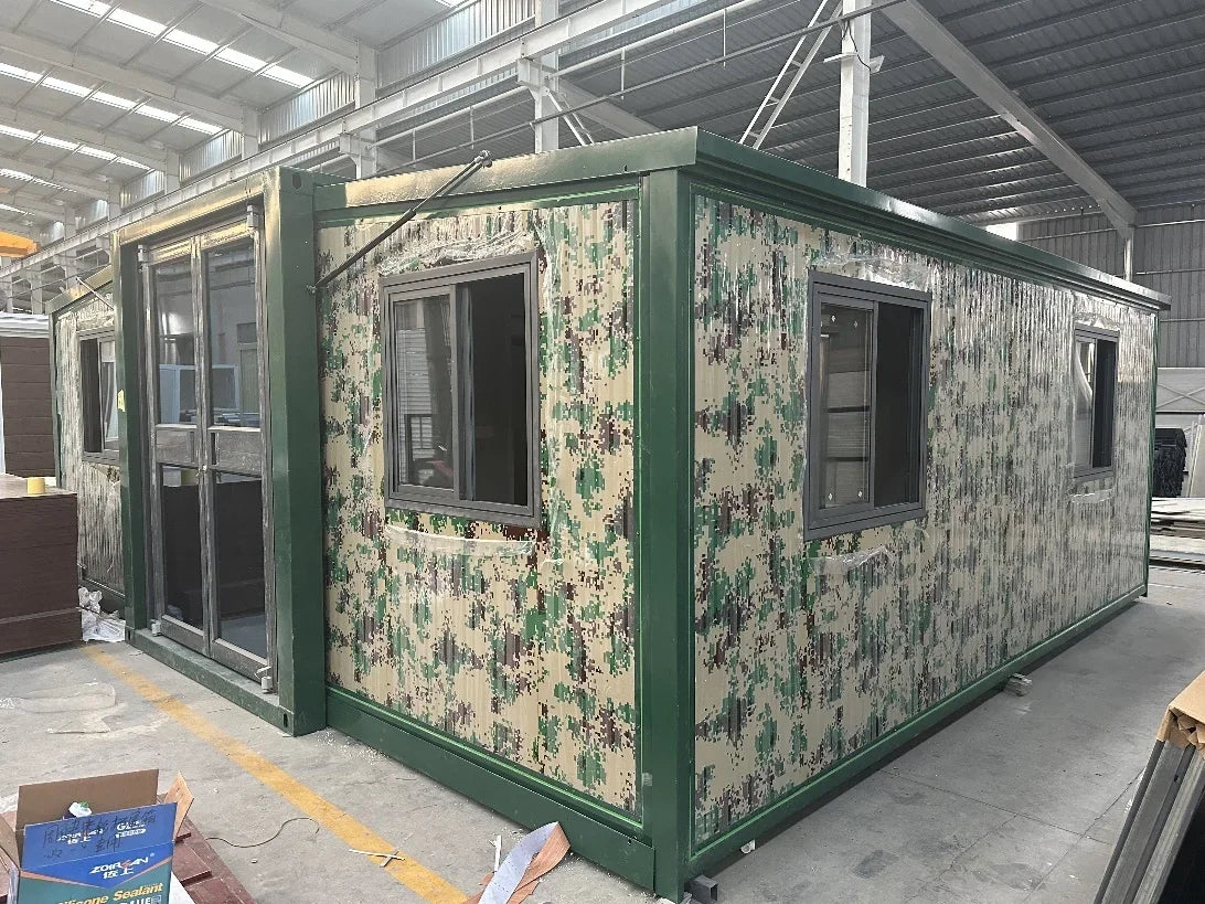 WHITE Color Expandable Steel Frame Container Home With 3 Rooms