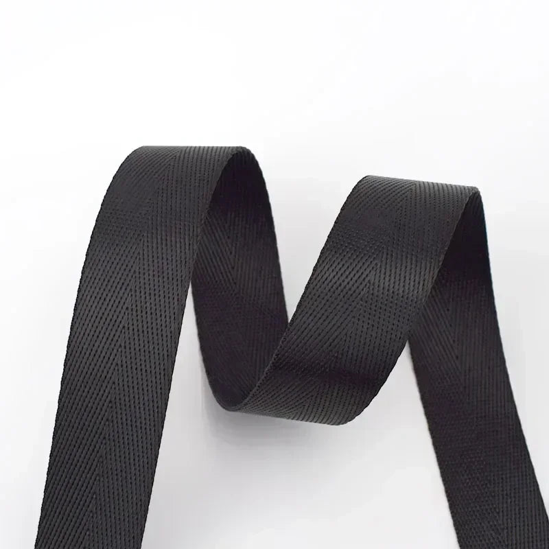 Black Color Nylon Webbing Strap Tape for Bags and Backpacks