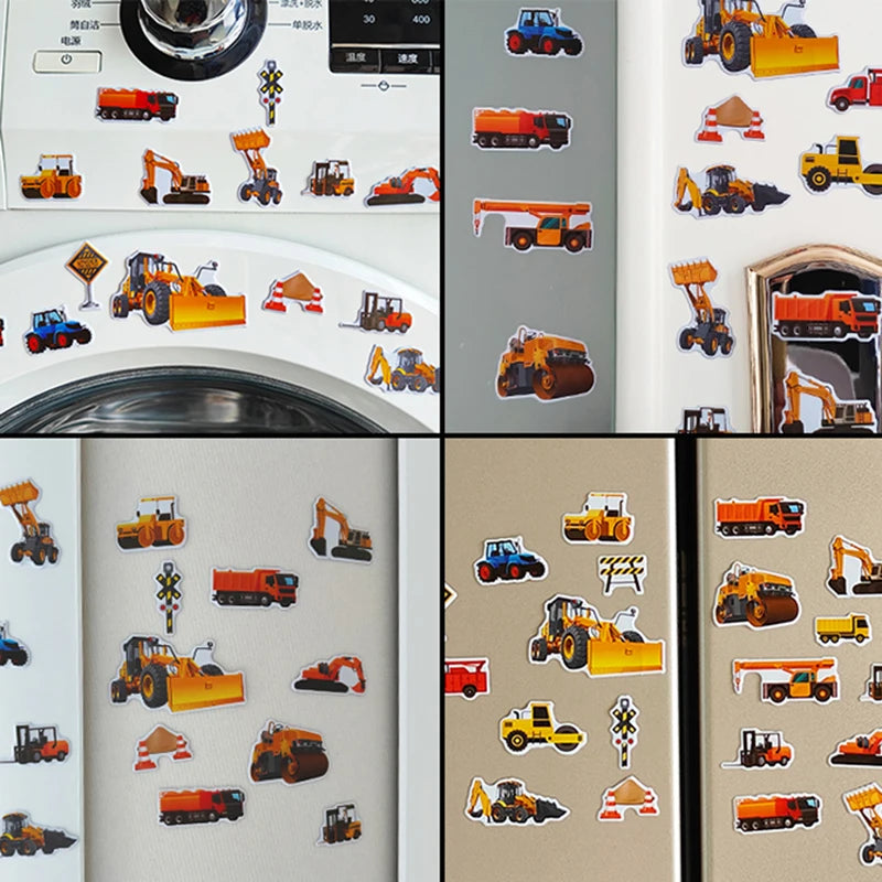 Kids Puffy Sticker Packs Set – Cartoon Vehicles & More