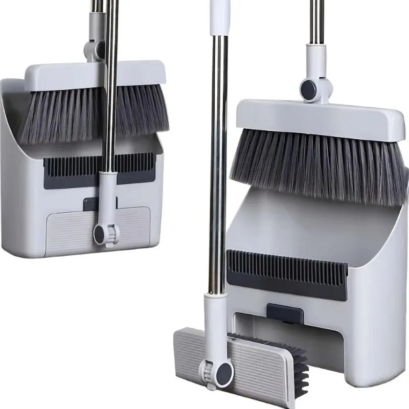 3-in-1 Broom and Dustpan Set with Rotating Head
