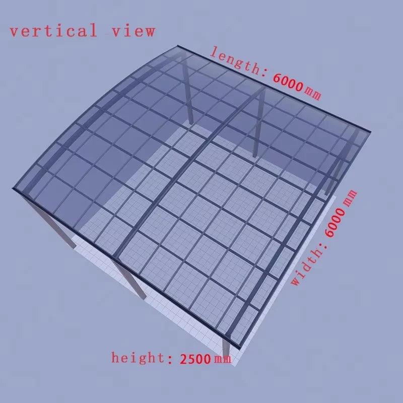 Aluminum Double Carport Garage Shelter With Polycarbonate Roof