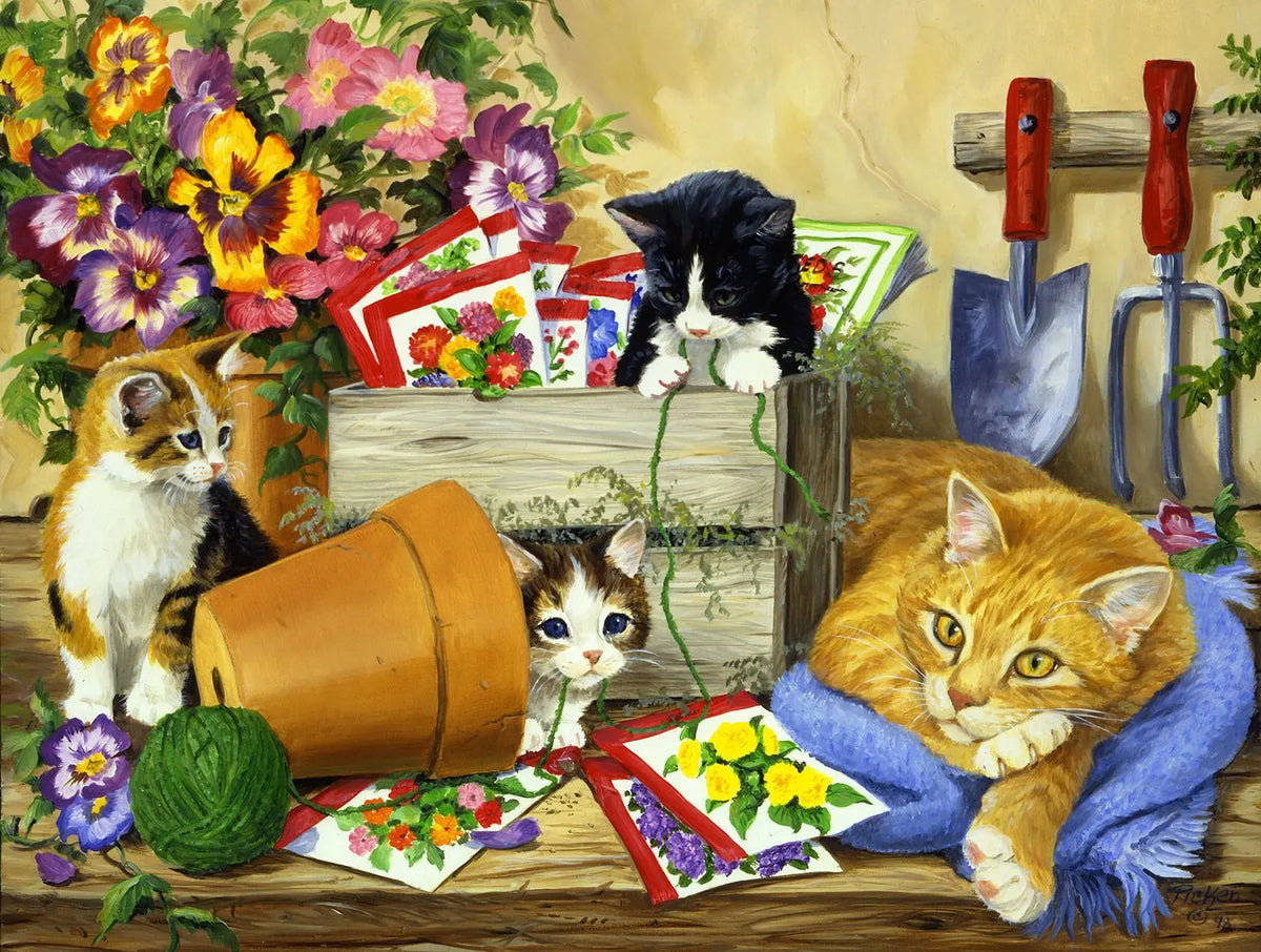 Flower cat Color 500-Piece Landscape Jigsaw Puzzle Paper Art 46 x 28 cm