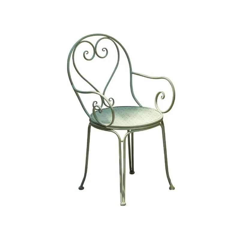 Green-chair Color Metal Garden Bistro Table And Chair Set For Outdoors