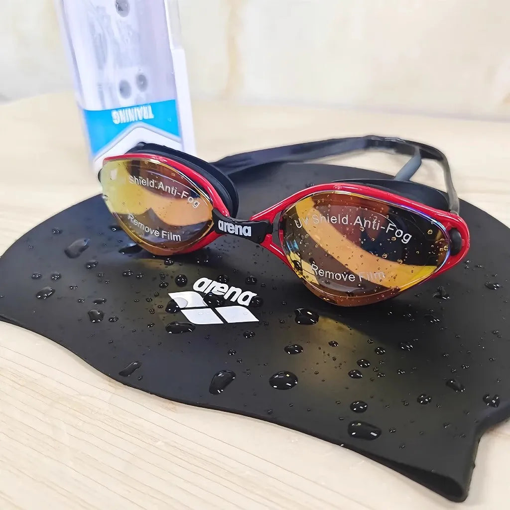 Waterproof Anti-Fog Swimming Goggles and Cap Set