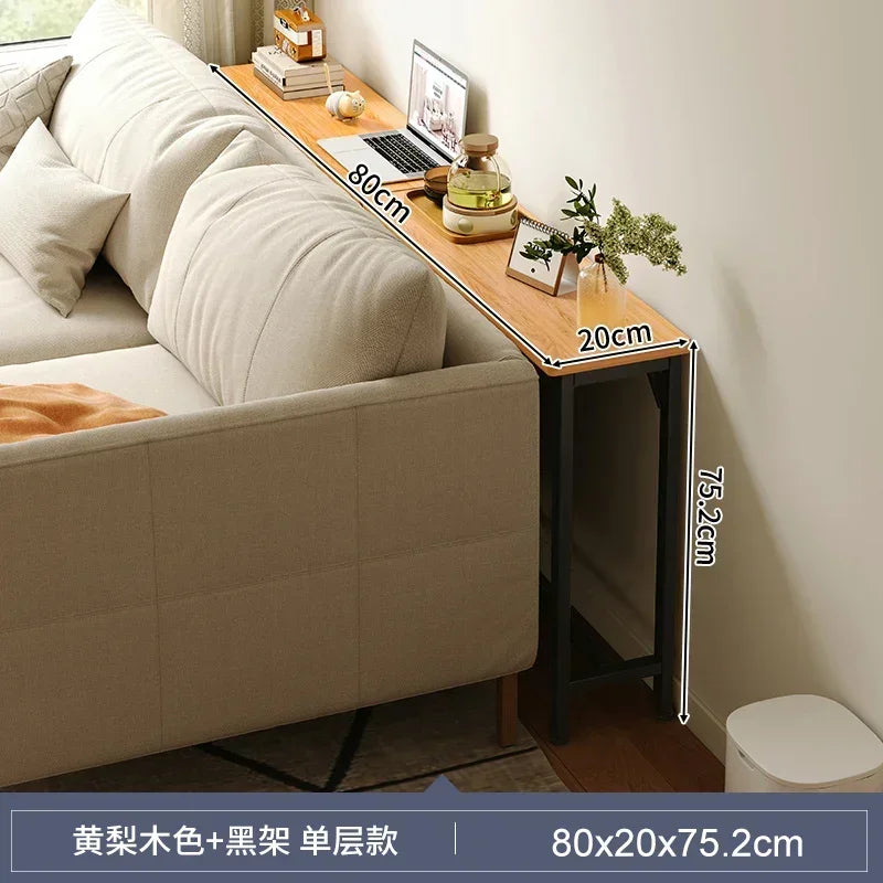 Model1 Color Slim Behind-Sofa Console Table With Wood Top