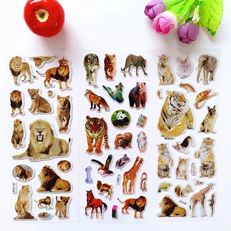 3D Puffy Animal Stickers Set for Kids Crafts & Rewards