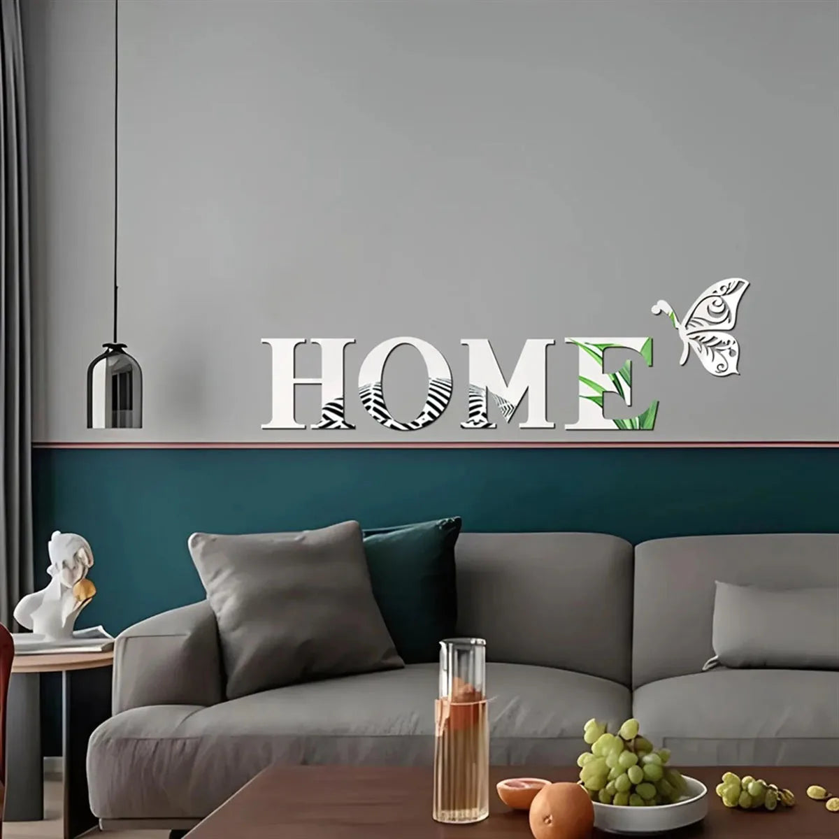 3D Mirror HOME Wall Sticker for Entryway Decor
