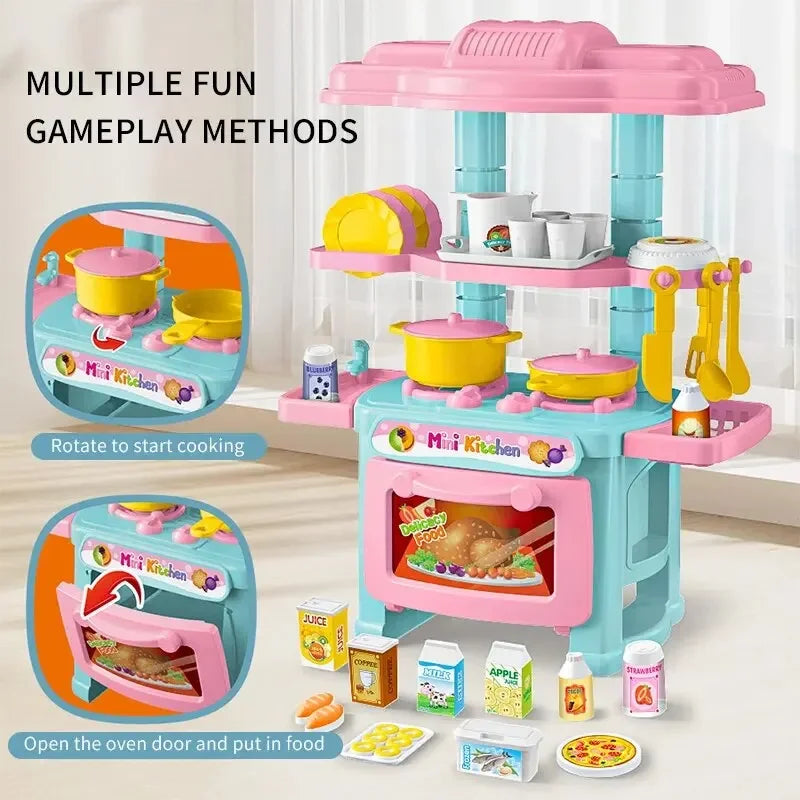 Mini Kitchen Play Set For Kids – Pretend Cooking Toy