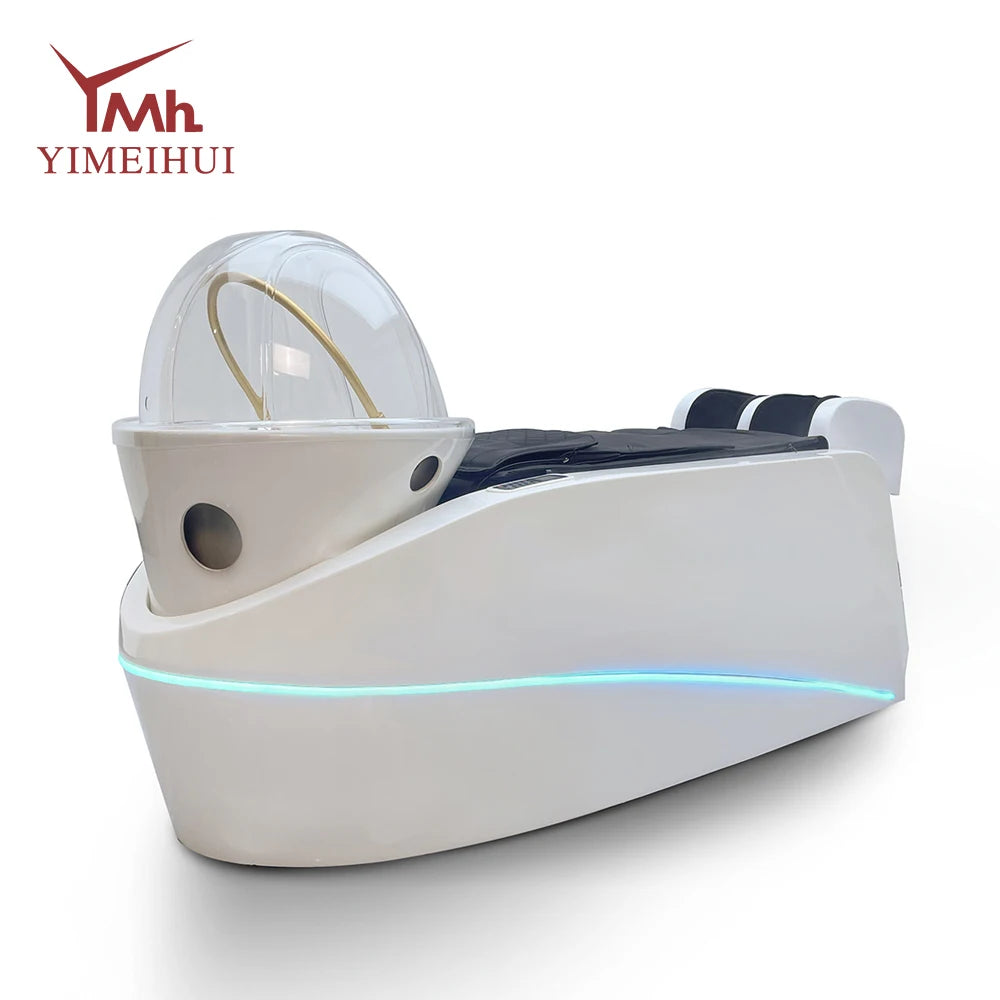 White Color Electric Head Spa Shampoo Bed With Steam & LED Lights