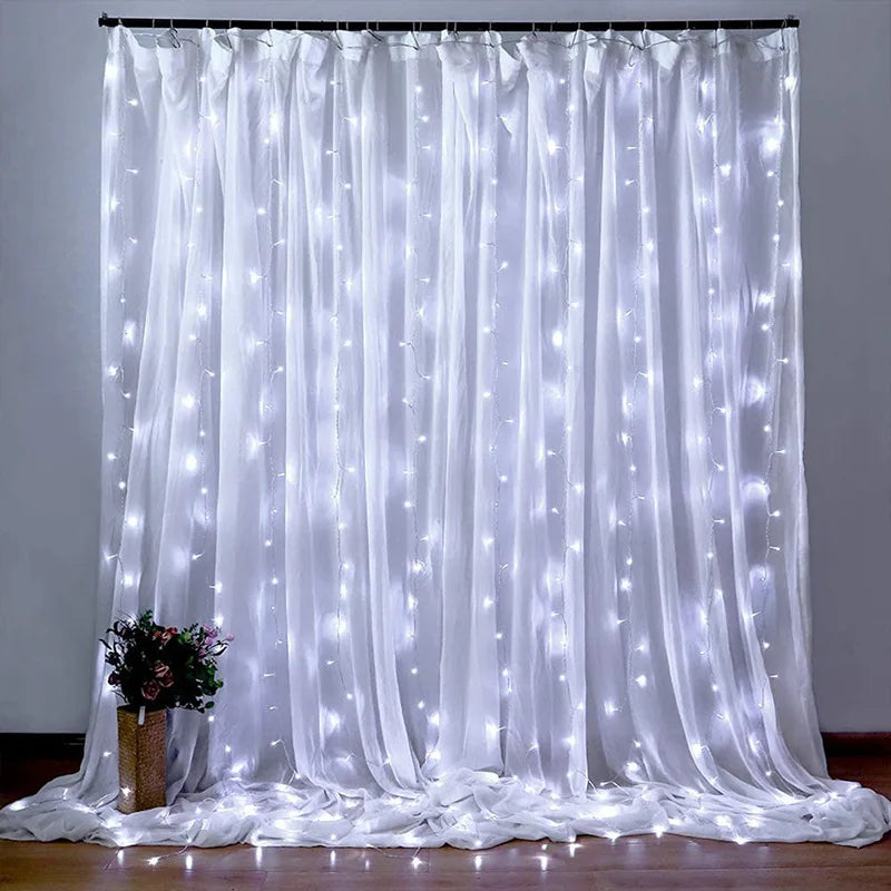 White lights Emitting Color USB Curtain Fairy String Lights with Remote Control